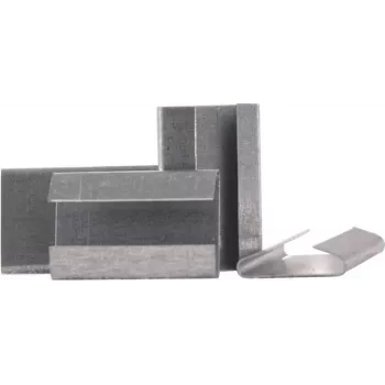 Banholzer & Wenz Cierres de fleje de acero en forma de C 16x27mm, pack de 1000 (17331)