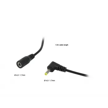 ALLNET Cable de extensión de alimentación DC 4,0mm x 1,7mm conector macho a conector hembra 1,5m negro ALL-Adapt-Ext4.00-1500
