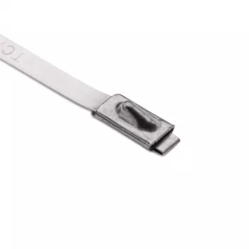 HellermannTyton MBT27S-316-SS-NA-C1 Brida de cable de acero inoxidable, 681 mm x 4,6 mm, cierre de bola, plateada 111-93279