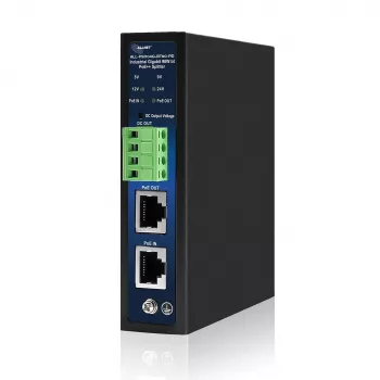 ALLNET splitter/extractor PoE industrial IEEE 802.3bt Type 4, 90W, salida seleccionable 5V/9V/12V/24V, Gigabit Ethernet, montaje en carril DIN/pared (ALL-PSI104G-BT90-PD)