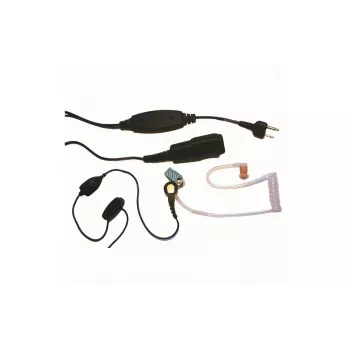 MIDLAND Albrecht AE 31-PT07 auricular mono in-ear con micrófono de diadema y PTT, con cable, conexión de 2 pines, negro 41990