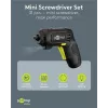Goobay Set de destornillador mini con batería 31 piezas mango de pistola con 28 puntas y función de carga Micro-USB (77818)