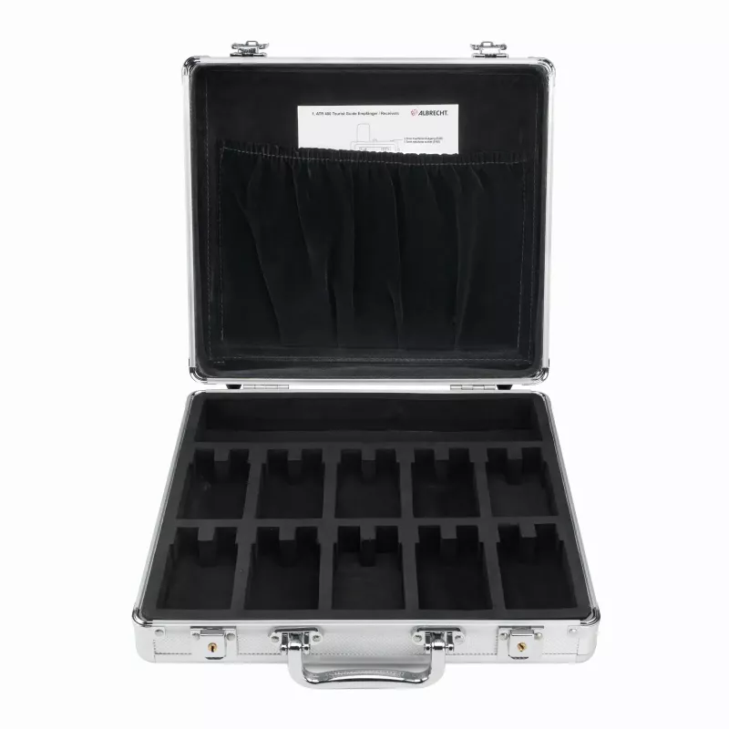 MIDLAND ATT/ATR400 set de sistema Tourguide con 10 receptores, maletín de carga, micrófono de diadema y auriculares 29970.S10