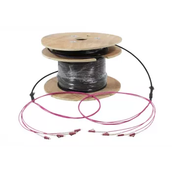 SYNERGY21 S217055V2 cable troncal de fibra óptica, OM4, 4 fibras, LC a LC, 60 m, libre de halógenos, en bobina