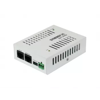 SYNERGY21 S21-3702 convertidor PoE+ a 24V DC de tensión constante, 24W, IEEE 802.3at, entrada RJ45, bornes de tornillo