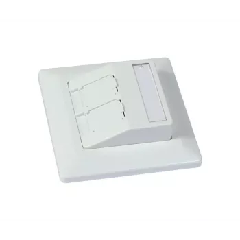 SYNERGY21 soporte de módulo Keystone empotrable para 2x módulo TP blanco puro redondo S216330V3