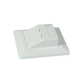 SYNERGY21 soporte de módulo Keystone empotrable para 2x módulo TP blanco puro redondo S216330V3