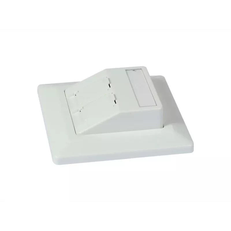 SYNERGY21 soporte de módulo Keystone empotrable para 2x módulo TP blanco puro redondo S216330V3