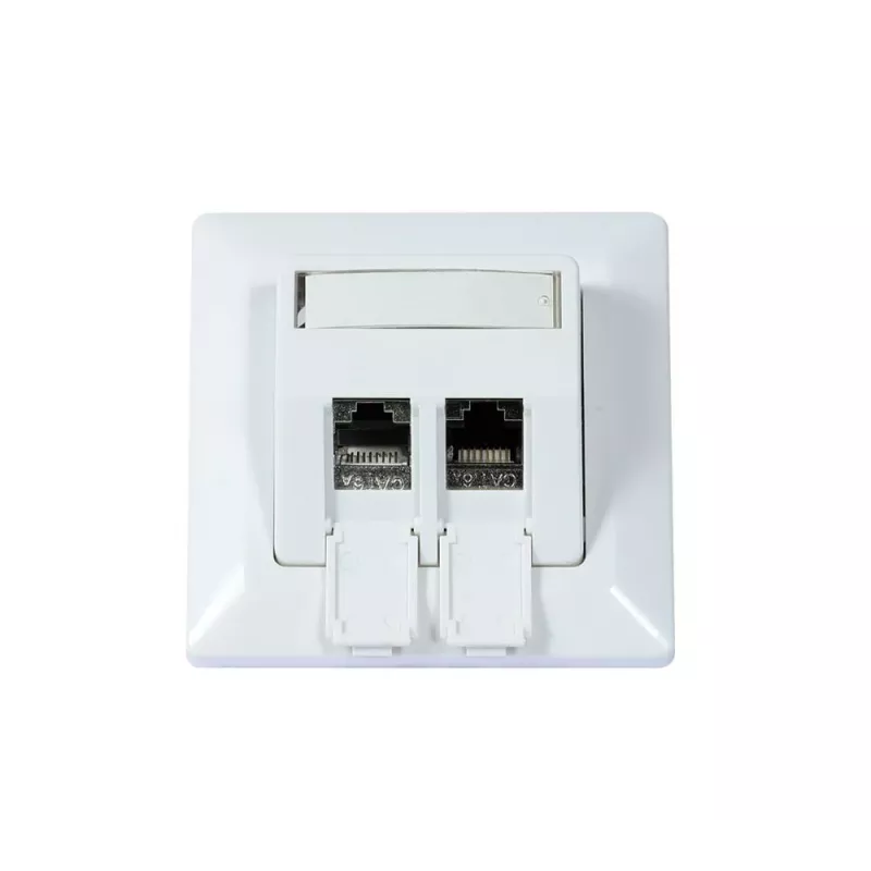 SYNERGY21 soporte de módulo Keystone empotrable para 2x módulo TP blanco puro redondo S216330V3