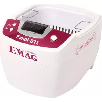 Emag limpiador ultrasónico con calefacción, tanque de 2 L, 160 x 90 x 50 mm, 80 W de potencia ultrasónica, control digital de tiempo y temperatura, carcasa de plástico