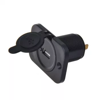 IWH toma de carga USB empotrable 12/24V, 2,1A, 1x USB-A, montaje en panel 019004
