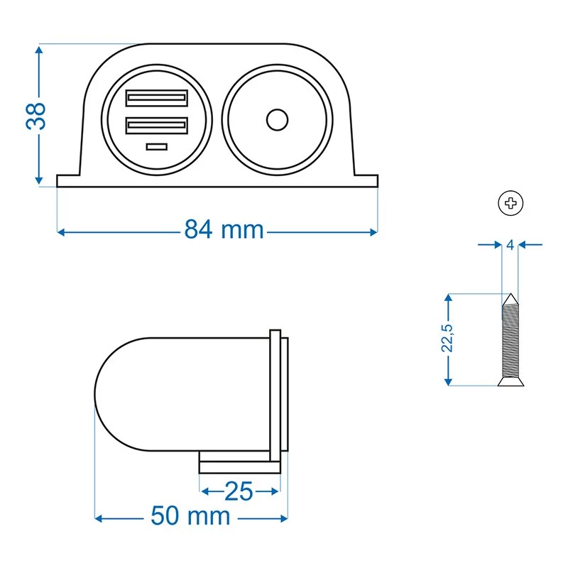 IWH toma de coche 12/24V con 2 puertos USB, 4,2A de salida total (019010)