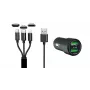 IWH Cargador de coche USB dual 3 en 1 12/24V 3,4A negro (19061)