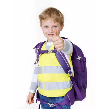 IWH 453502 Chaleco reflectante infantil EN 1150, amarillo fluorescente, cierre de velcro, unisex