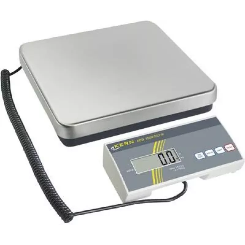 KERN EOB 150K50 balanza de plataforma 150 kg de capacidad, 50 g de legibilidad, pantalla LCD, funcionamiento con red eléctrica/pilas