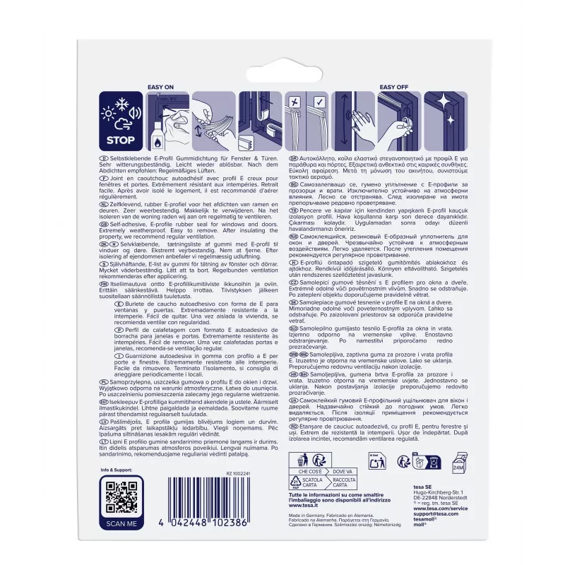 tesa E-Profil 05464-00101-02 cinta de sellado tesamoll marrón 25 m x 9 mm