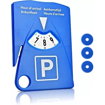 IWH 7417 disco horario manual con rascador de hielo y ficha para carrito de la compra, azul, 153 x 100 x 4 mm