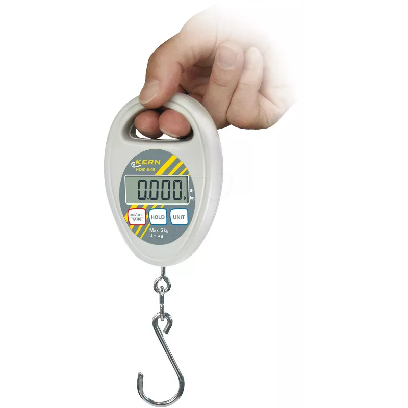 KERN HDB 5K5N balanza colgante digital, 5 kg de capacidad, 5 g de legibilidad