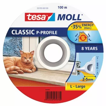 TESA Junta blanca perfil P perfil de junta autoadhesivo de gomaespuma EPDM 100m