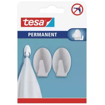 tesa Gancho permanente ovalado metal cromado 6 kg autoadhesivo 66611-00000-00