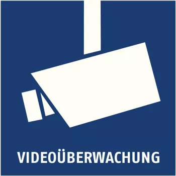 ABUS AU1500 pegatina de advertencia de videovigilancia 90 x 90 mm