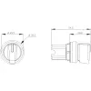 Siemens SIRIUS ACT 3SU1002-2BN10-0AA0 accionamiento de selector, 22mm, 3 posiciones, enclavamiento, mango giratorio corto, negro, iluminable