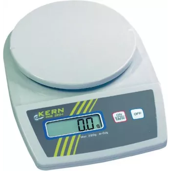 Kern EMB 2200-0 Balanza de precisión portátil, 2,2 kg de capacidad, 1 g de legibilidad, funcionamiento con batería o red