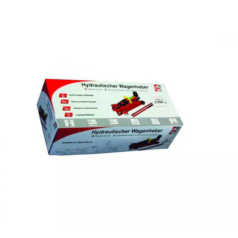 IWH Gato de taller 2 t, rango de elevación 125–330 mm, rojo, hidráulico 010008