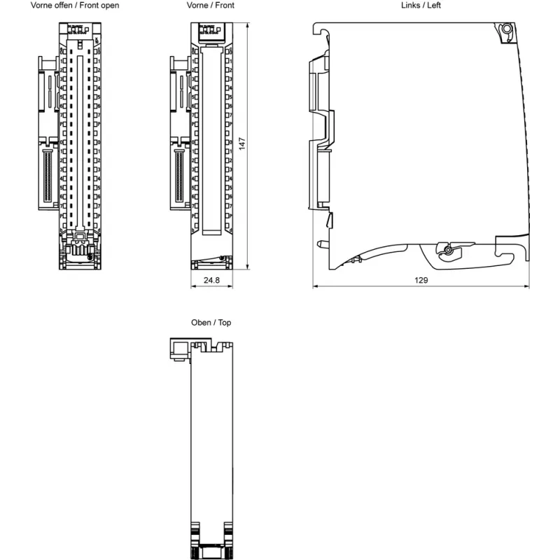 Siemens SIMATIC S7-1500 Módulo de salidas digitales DQ 32x24VDC/0,5A, 32 canales, sourcing (PNP), conector frontal push-in, diagnóstico | 6ES75221BL100AA0