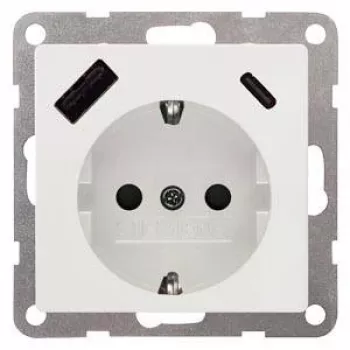 Siemens Toma USB 5UB19701TW01 – 2x USB-A, blanco titanio