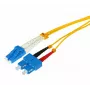 Tecline Cable de conexión de fibra óptica HD OS2 monomodo, LC dúplex a SC dúplex, 9/125µm, amarillo, 15m 799LS15