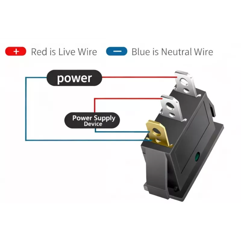 IWH Interruptor basculante rojo iluminado 12V/24V 10A ON-OFF SPST 19029