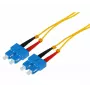 Tecline cable de conexión de fibra óptica HD, 9/125 µm, monomodo, OS2, SC dúplex a SC dúplex, amarillo, 15 m 799SS15