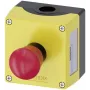Siemens SIRIUS ACT 3SU18010NB002AA2 carcasa completa para montaje en suelo, 1 pulsador de parada de emergencia, desenclavamiento giratorio, rojo, amarillo