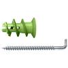 Fischer 532730 GK Green WH K NV taco para pladur 22 mm, 50 tacos y 50 tornillos, 4,5 x 35 mm, verde