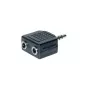 exertis Connect cable divisor de audio - conector macho estéreo de 3,5 mm a 2 conectores hembra, 0,2 m, negro 64650