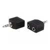 exertis Connect cable divisor de audio - conector macho estéreo de 3,5 mm a 2 conectores hembra, 0,2 m, negro 64650