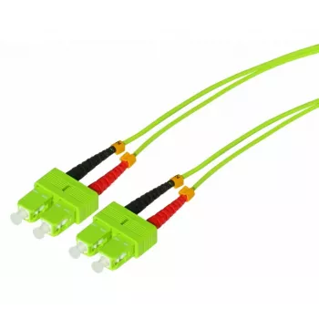 Tecline HD Cable de conexión de fibra óptica OM5 SC dúplex, 50/125 µm, verde lima, 1 m 796SS01
