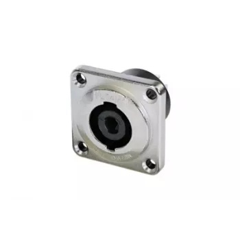 Neutrik NLT4MPXX speakON Conector hembra de montaje de 4 polos, negro, copas de soldadura, 30 A
