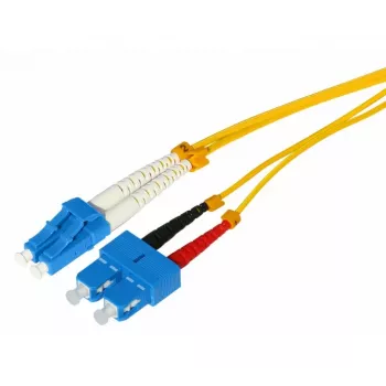 Tecline HD Cable de parcheo de fibra óptica monomodo OS2 LC dúplex a SC dúplex, 9/125 µm, amarillo, 3 m 799LS03