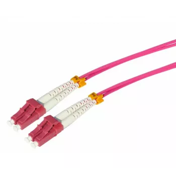 Tecline HD Cable de parcheo de fibra óptica OM4 multimodo, LC dúplex a LC dúplex, 50/125 µm, violeta brezo, 2,0 m 798LL02