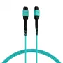EFB Cable de parcheo MTP hembra a MTP hembra 12 fibras OM3, LSZH aqua, tipo A, 0,5 m MTPF12MTPFOM3-0,5-A