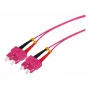 Tecline HD Cable de parcheo de fibra óptica OM4 multimodo SC dúplex a SC dúplex, 50/125 µm, violeta brezo, 7,5 m 798SS07