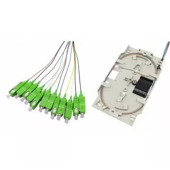 Tecline Casete de empalme de fibra óptica con 12x pigtails OM5, SC/UPC, 2,0 m, pack de 12 20500027
