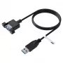 EFB Elektronik Cable alargador USB 3.0, conector macho USB-A a conector hembra USB-A para montaje en panel, 1,8 m, negro K5265SW.1V2