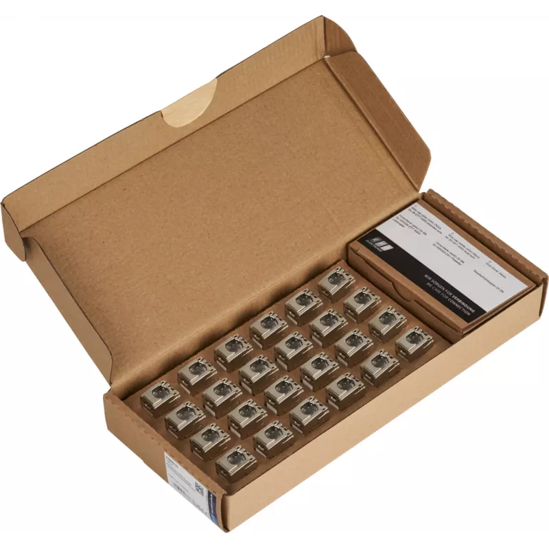 EFB E-20094-24 RJ45 Keystone Slimline/Shortbody Cat.6A certificado por componentes plateado, 24 uds.