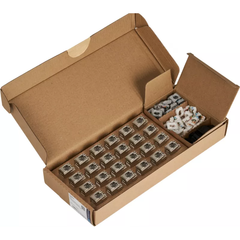 EFB E-20094-24 RJ45 Keystone Slimline/Shortbody Cat.6A certificado por componentes plateado, 24 uds.