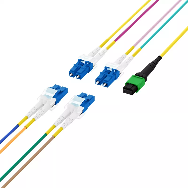 EFB Elektronik Cable troncal MPO-PLUS/APC(F)-LC OS2 8 fibras Tipo B, LSZH, amarillo, 1m MPOF08LCOS2-1