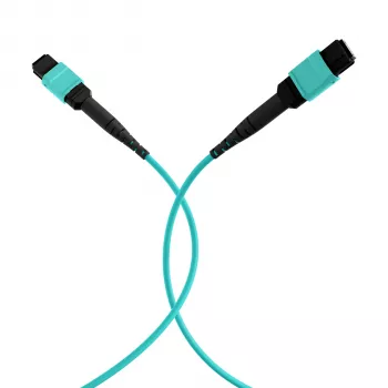 EFB Elektronik Cable de conexión MPO-PLUS hembra a MPO-PLUS hembra OM3 12 fibras Tipo B LSZH Aqua, 10 m MPOF12MPOFOM3-10