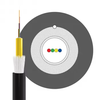 INFRALAN U-DQ(ZN)BH OM3 4G (1x4) Eca 3000N LSZH negro 7,5 mm cable de fibra óptica 54504D1E-CPR